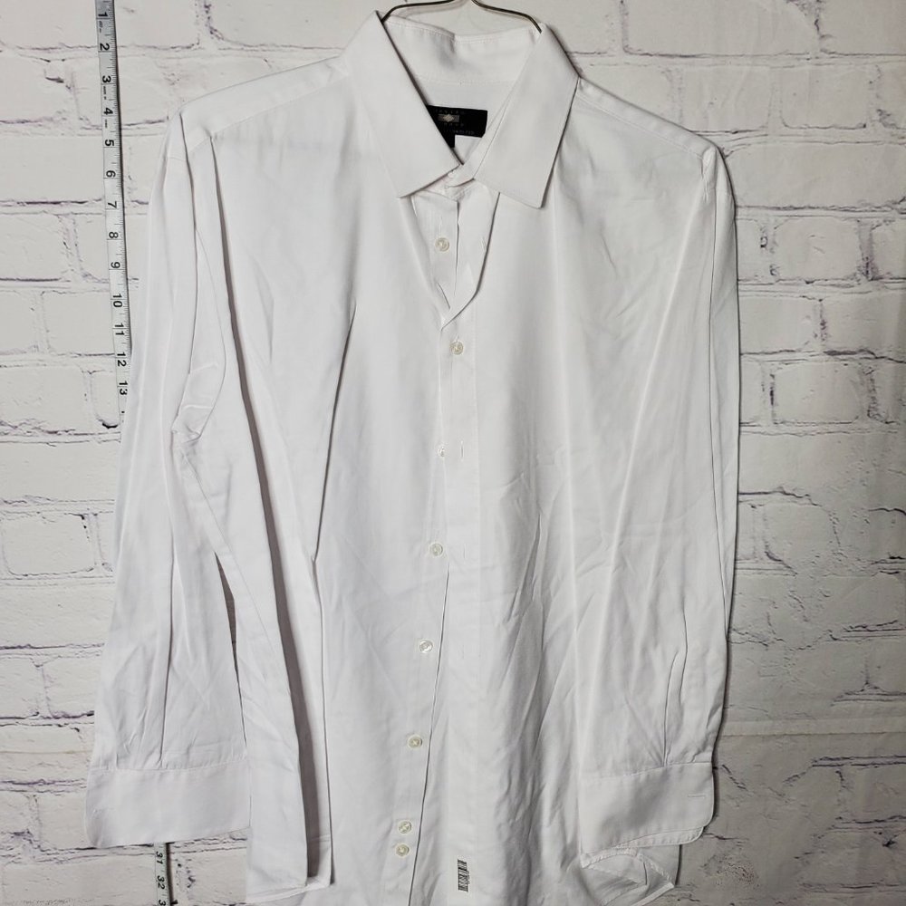 Joseph Abboud White Men's Long Sleeve Dress Shirt